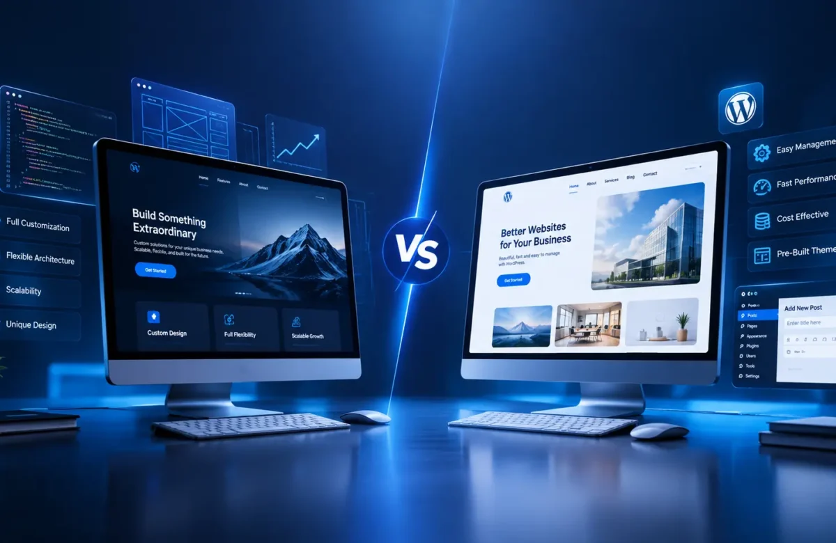 الفرق بين تصميم موقع مخصص وقوالب ووردبريس الجاهزة